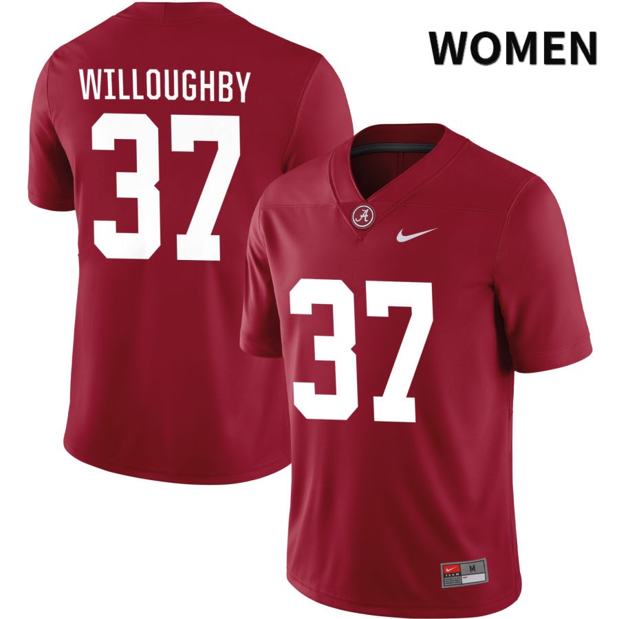 Alabama Crimson Tide Women's Sam Willoughby #37 NIL Crimson 2022 NCAA Authentic Stitched College Football Jersey DE16Q56XM